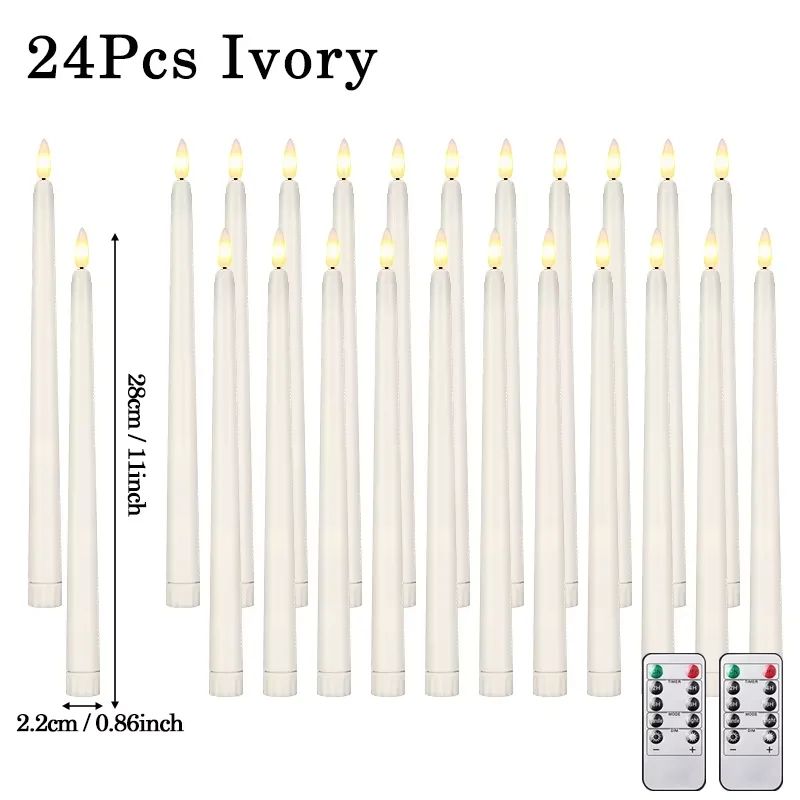 Flameless LED Taper Candles Set with Flickering Light