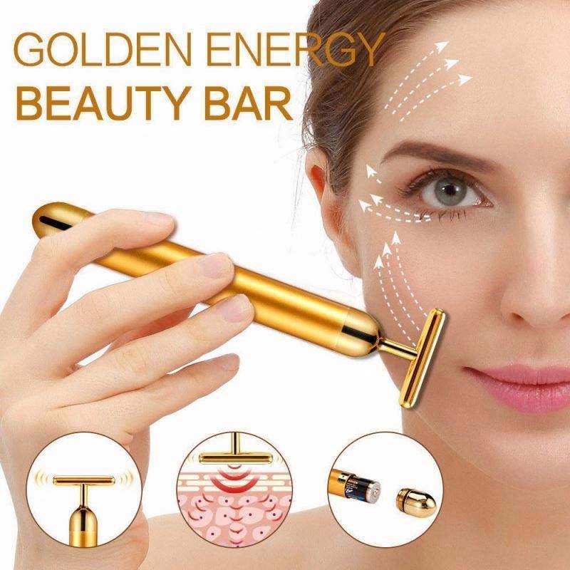 Waterproof Pulse Firming Massager, Portable Energy Beauty Bar, T Shaped Face Roller, Eye Pouch Remover, Facial Care Tool
