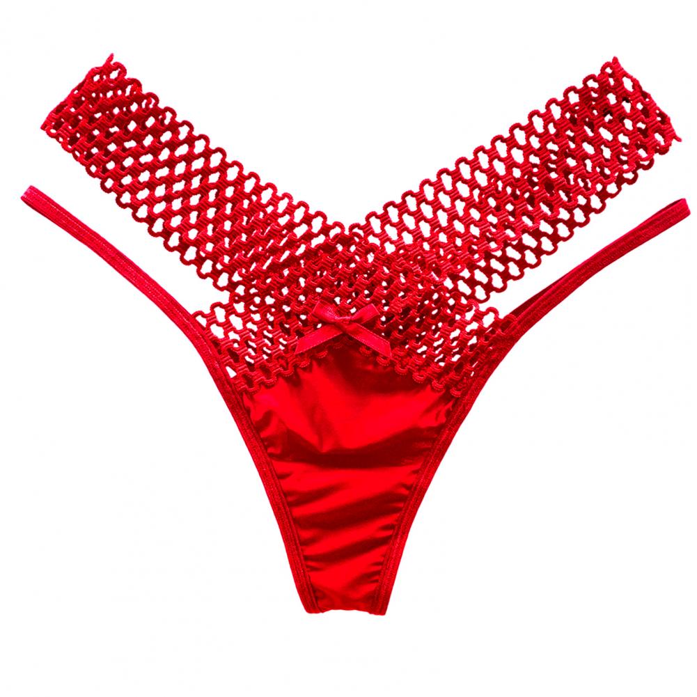 Women Panties Low Waist Hollowed Out See Through Cross Belt French Style Ladies Sling Thong Sexy Lingerie
