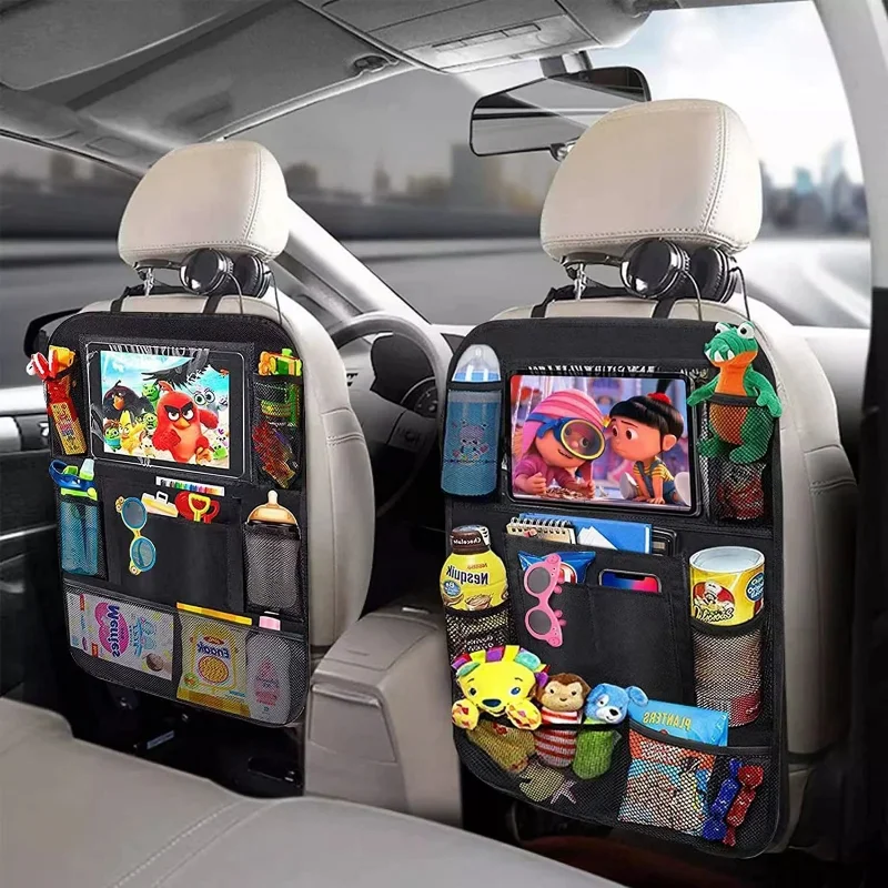 Multi-Pocket Car Backseat Organizer, Seat Protector with Tablet Holder for Kids Pets