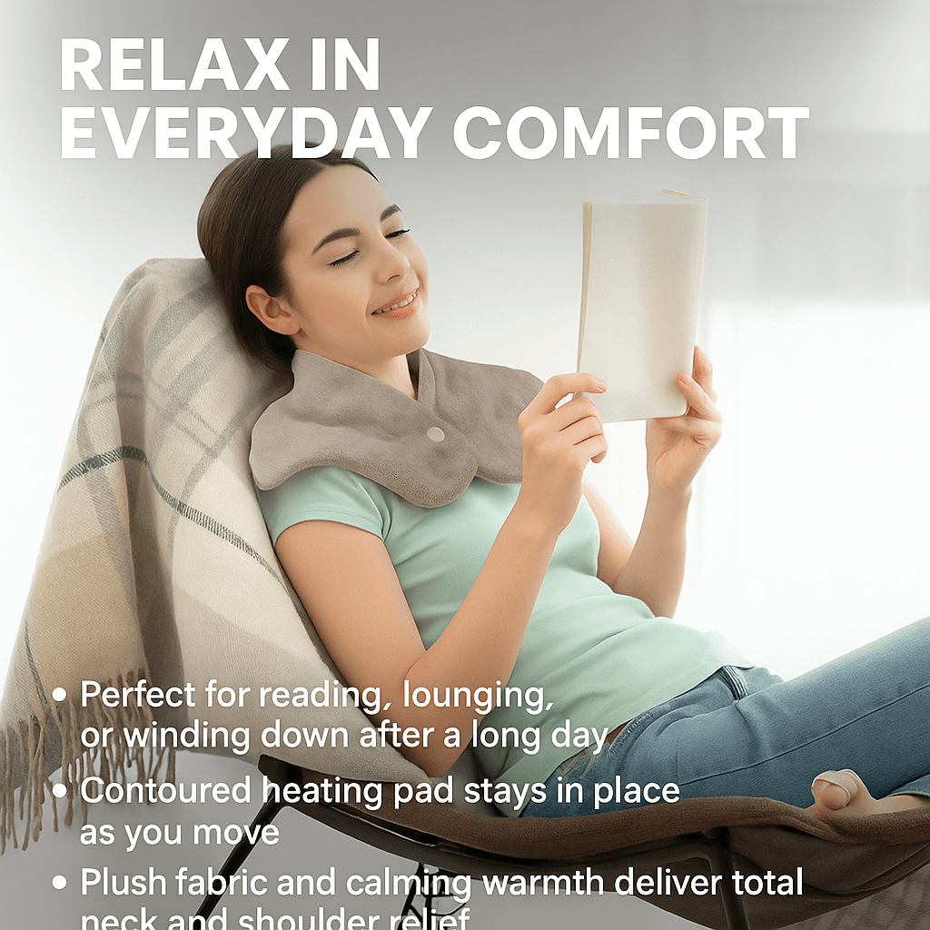 Electric Neck and Shoulder Heating Pad 3 Heat Settings, Machine Washable, Auto Shut Of