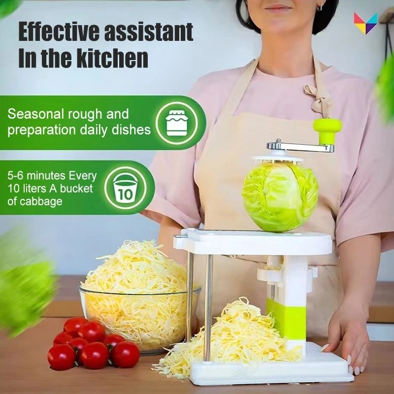 Professional Hand-Cranked Cabbage Shredder & Slicer
