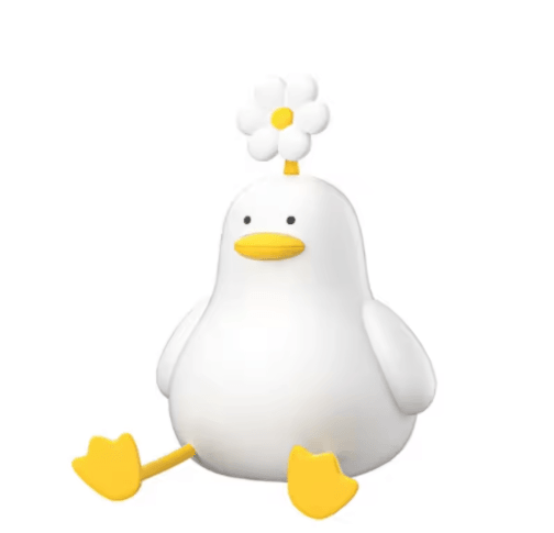 Cute Duck Silicone Touch Night Light with Timer & USB Rechargeable Design