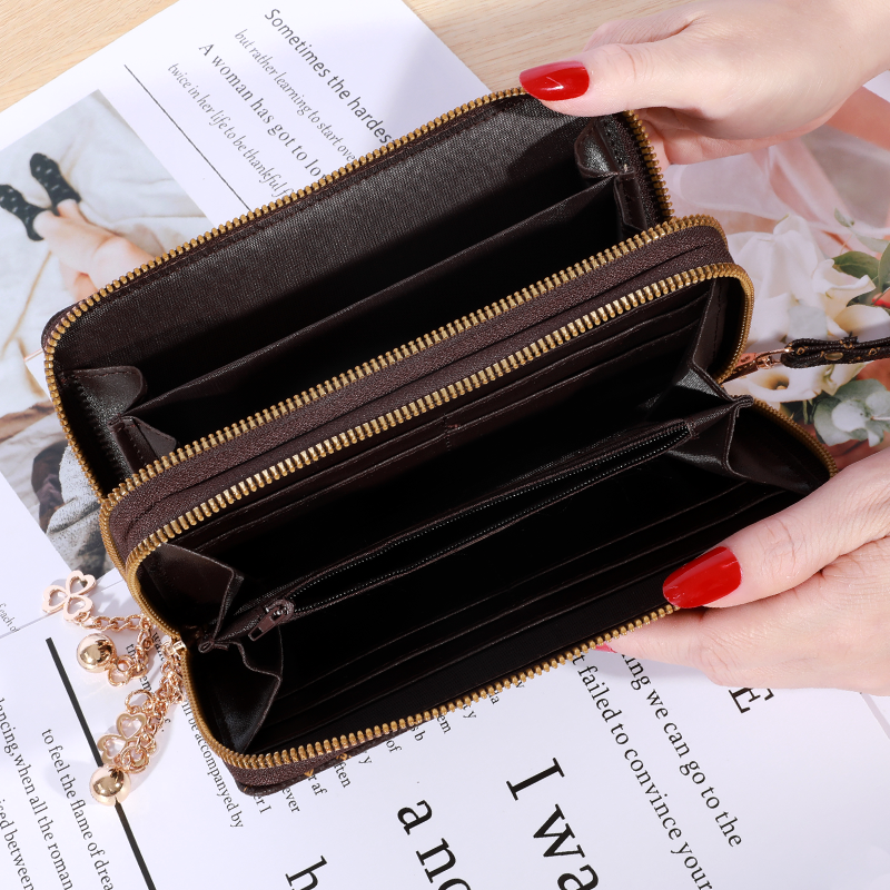 Faux Leather Large Capacity Wallet, Casual Multifunctional Zipper Clutch, Casual Multifunctional Clutch Bag