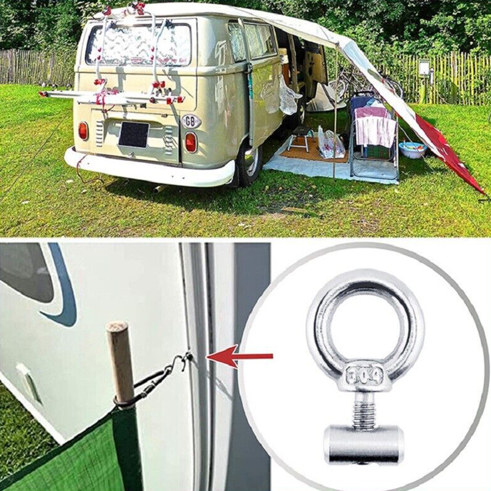 Motorhome Awning Rail Stoppers, Stainless Steel Cable Ropelifting Ring for Campervan and Caravan Outdoor Slide