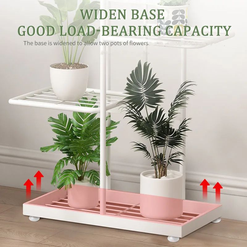 Multi-Layer Iron Plant Stand, 5-Tier Flowerpot Organizer & Storage Shelf for Indoor & Outdoor Use