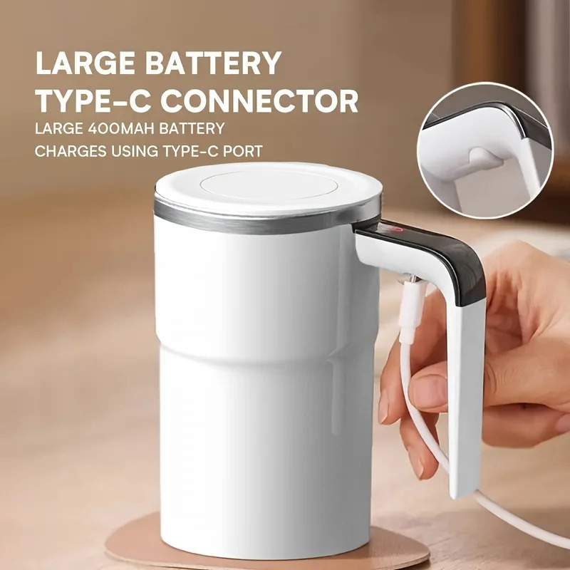 USB Charging Digital Display Mug, Electric Coffee Self Mixing Mug, Waterproof Coffee Stirring Cup