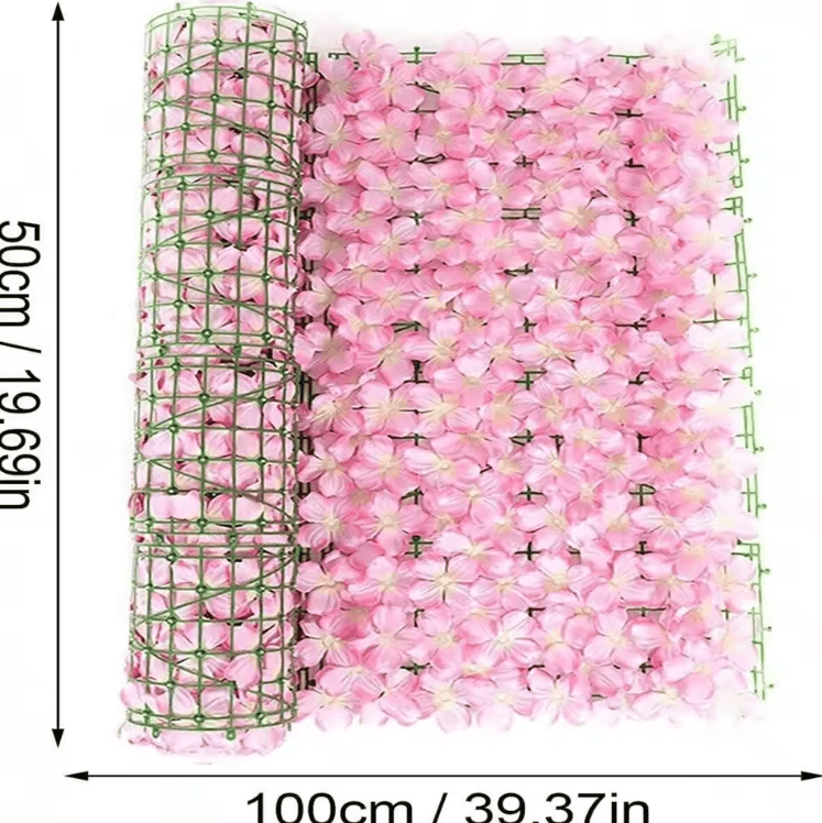 Expandable Artificial Ivy Fence Screen with Flowers – Decorative Garden Privacy Wall Panel