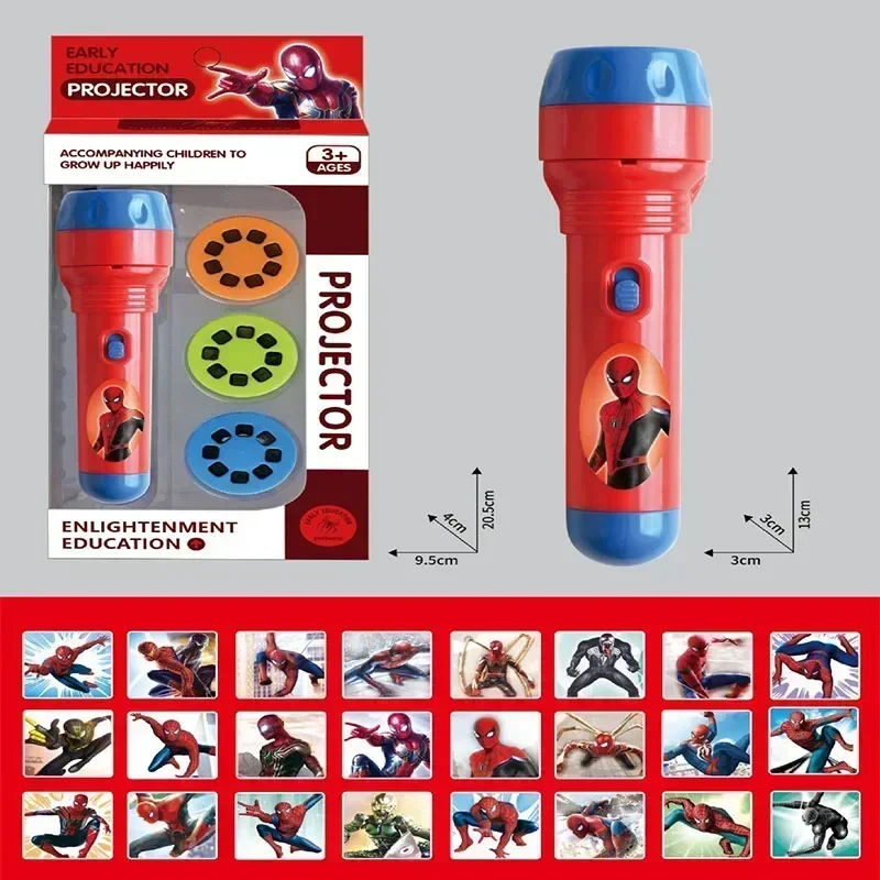 Spiderman Torch Lamp Flashlight Projector Toy, Disney Anime Kawaii Spider Man Cosplay Gift