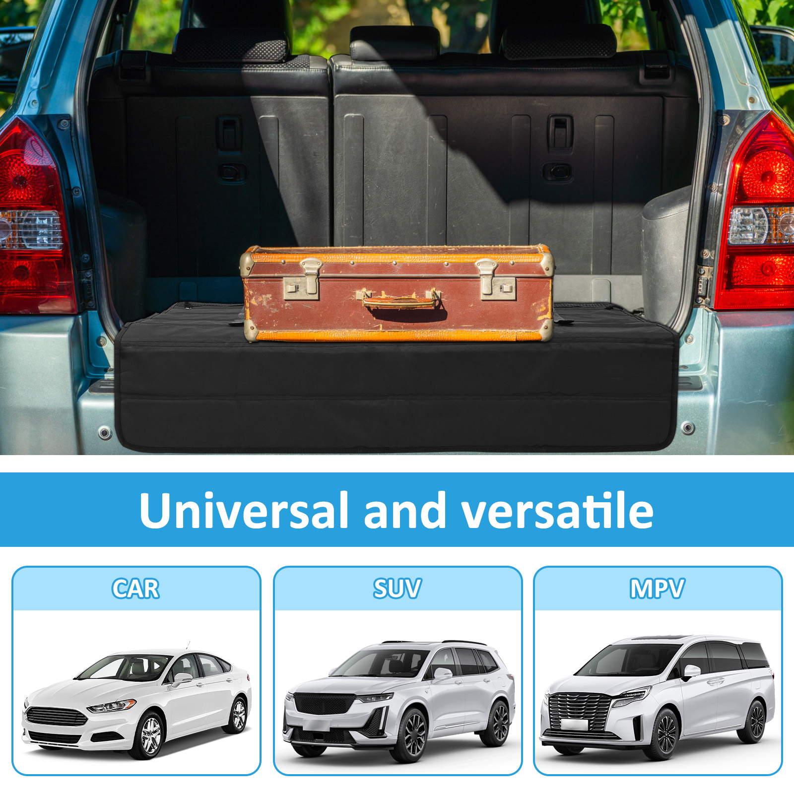 Foldable Universal Trunk Mat for SUV, Nonslip Bumper Protector, Wear Resistant Rear Guard