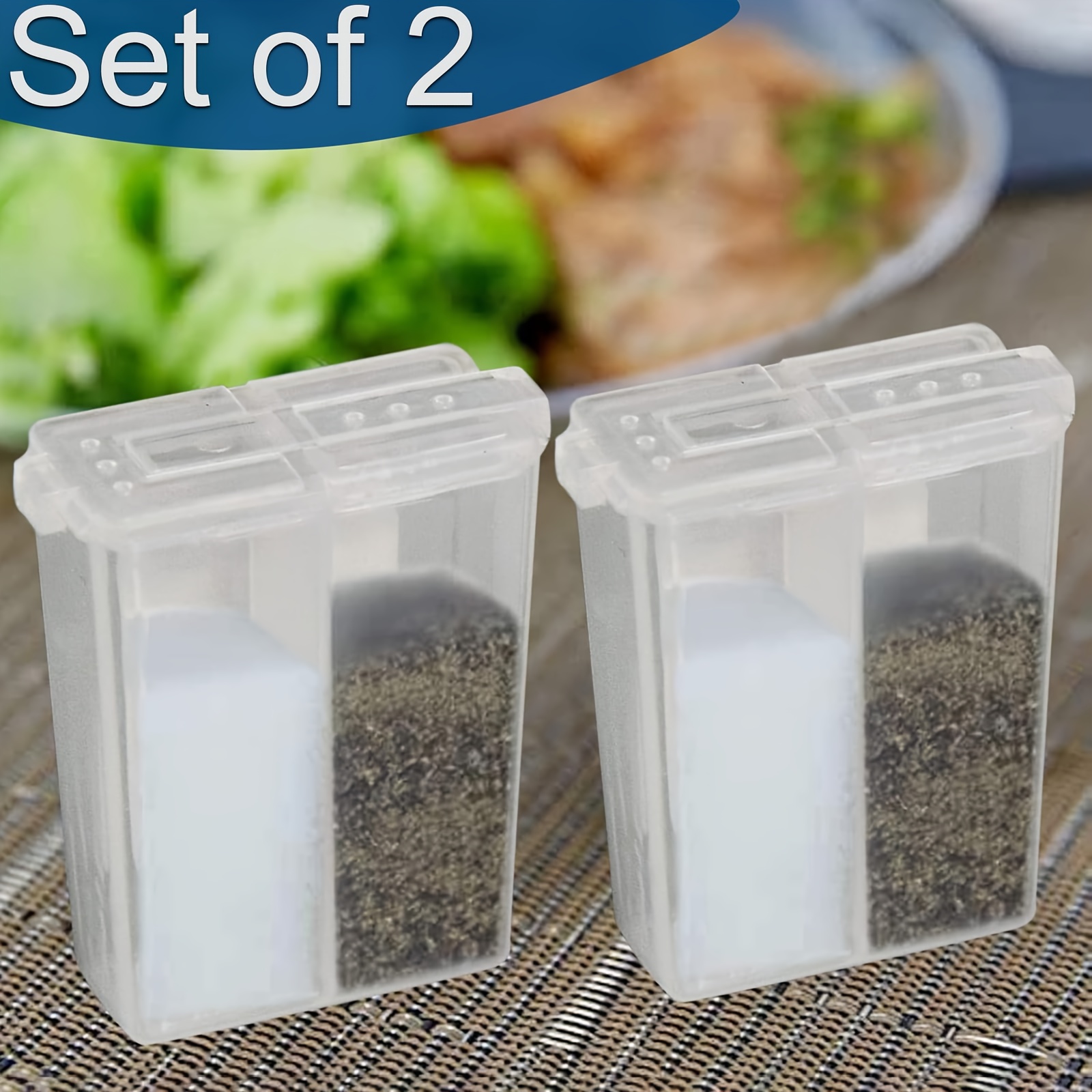 Compartment Camping Seasoning Shaker Spice Jar with Lid Outdoor BBQ Salt Pepper Storage Box