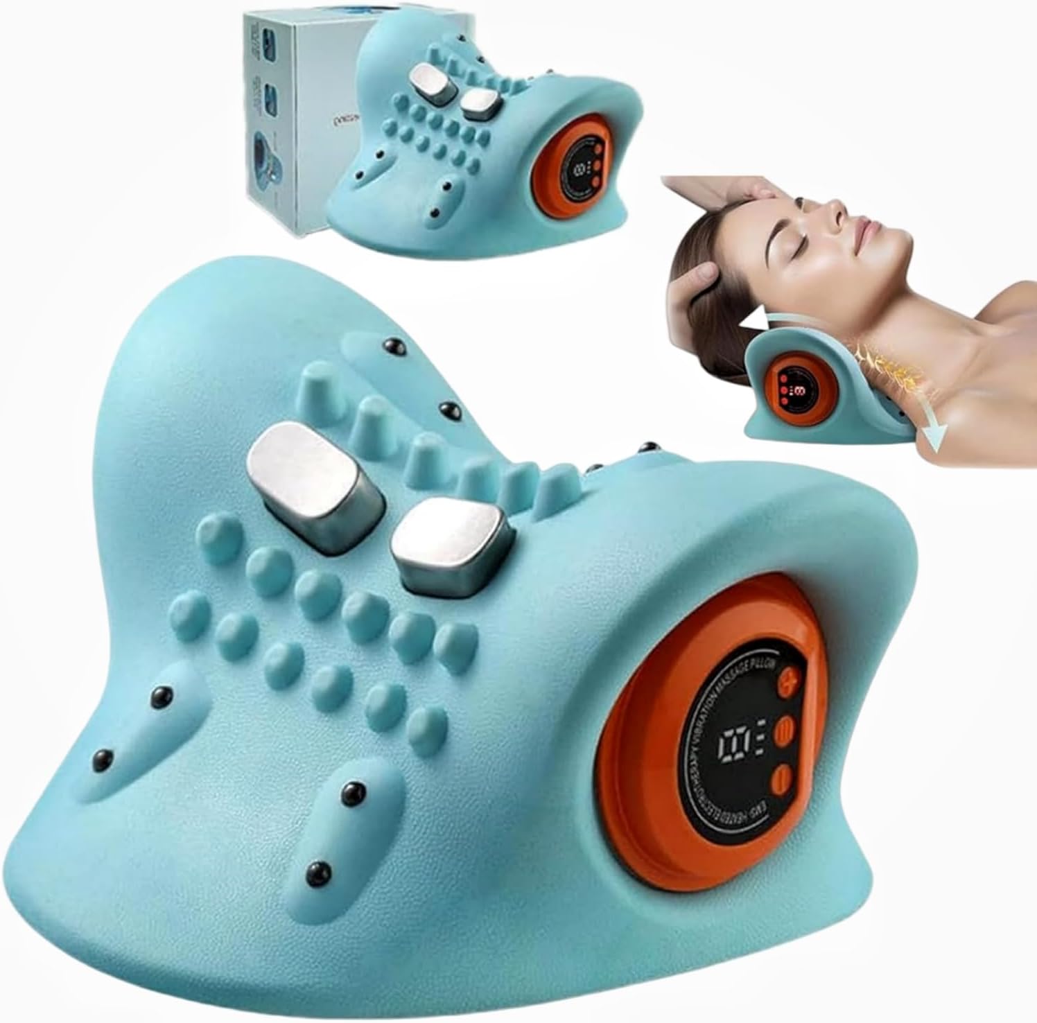 Electric Neck Massager with Airbag Traction and Infrared Heat