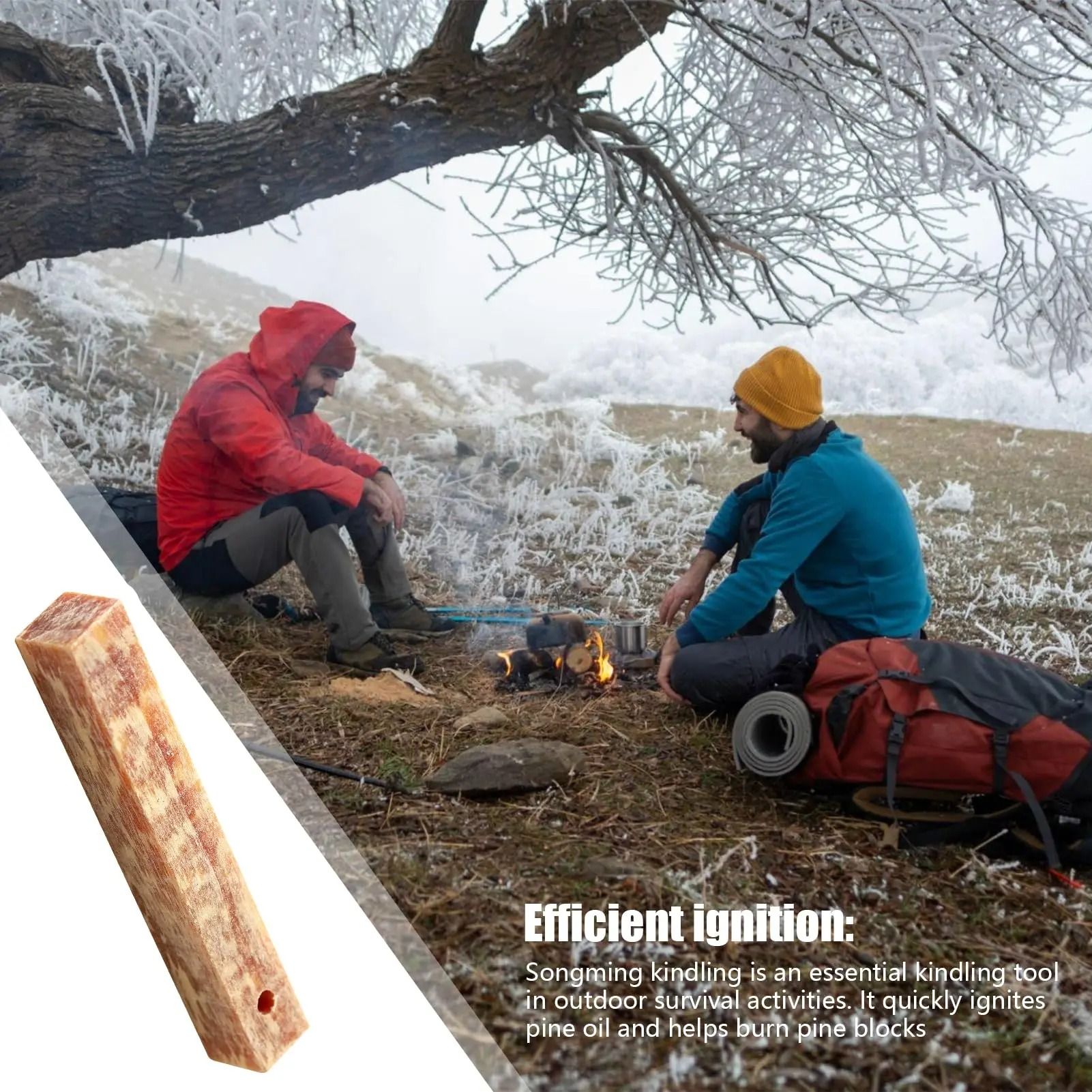 Natural Fire Starter Matches Pine Wood Camping Fire Starter Survival Tools Set