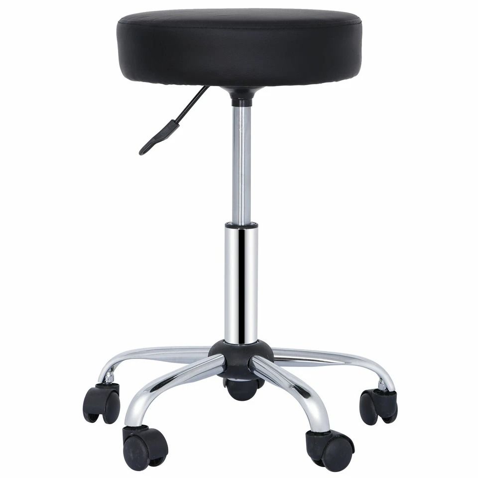 Hydraulic Rolling Stool Chair Adjustable Height Swivel Salon Seat with Wheels