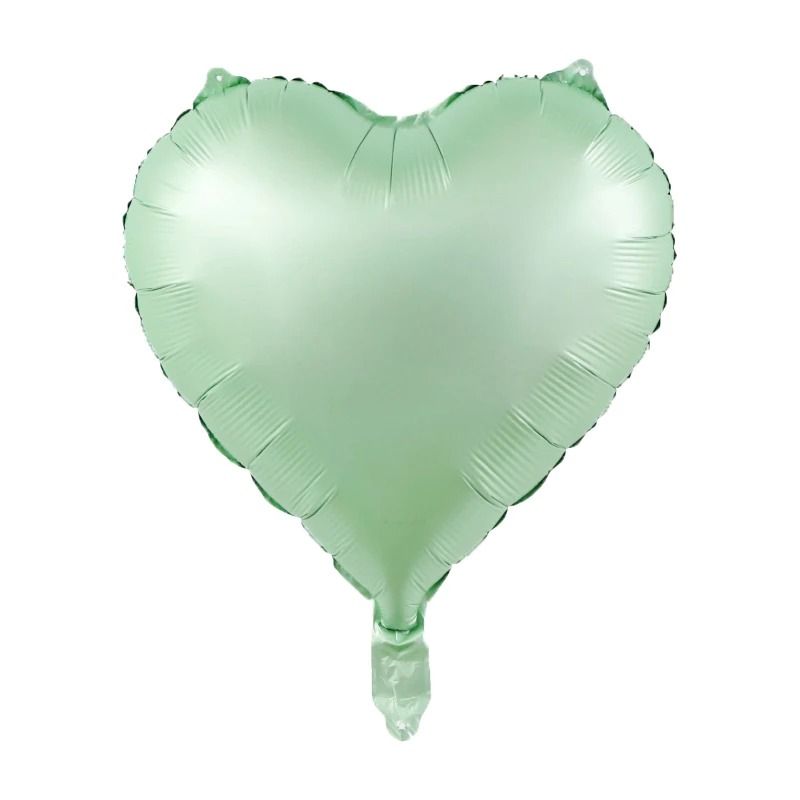 10-Piece 18-Inch Heart Foil Balloons | Pink & Sage Green Set