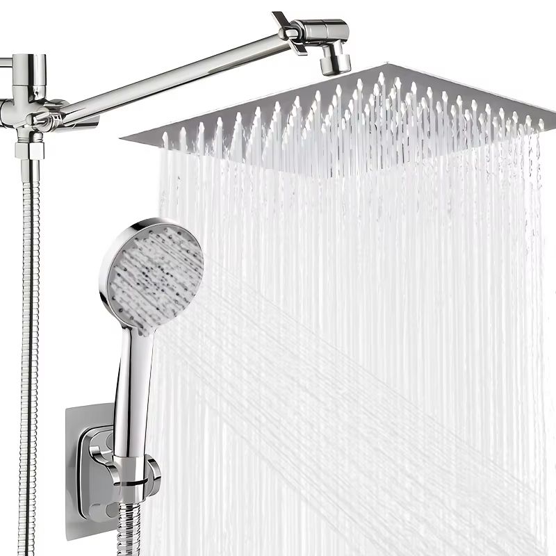 Premium Chrome-Plated Concealed Shower Set with Stainless Steel Pressurized Handheld Spray