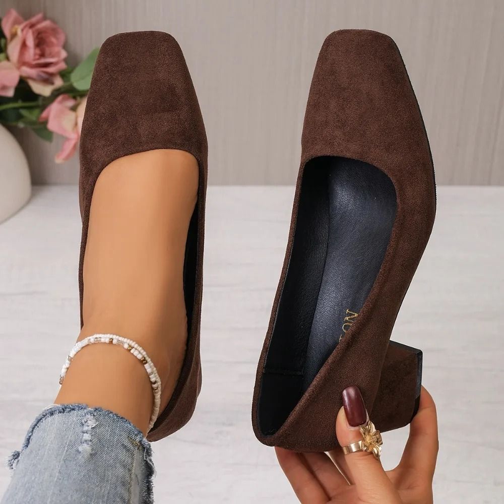 Retro Mid-Heel Pumps – Fashion-Forward Autumn Designer Walking Shoes