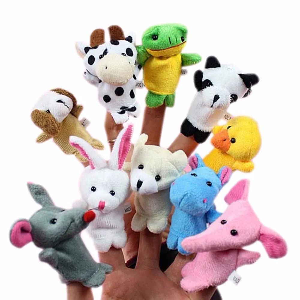 Plush Cartoon Finger Puppet Set