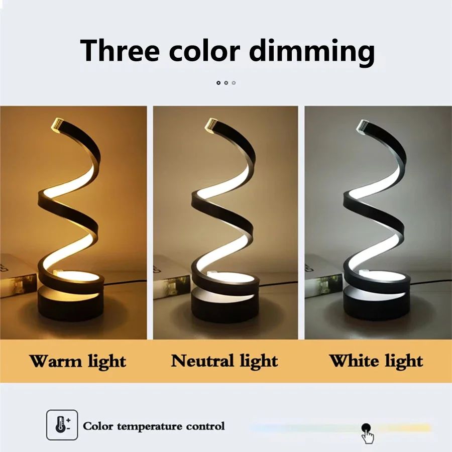 Modern Spiral LED Dimmable Night Lamp