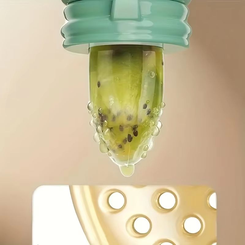 Silicone Baby Fruit & Vegetable Feeder with Mesh Cartoon Lion Design - Safe Self-Feeding & Teething Aid
