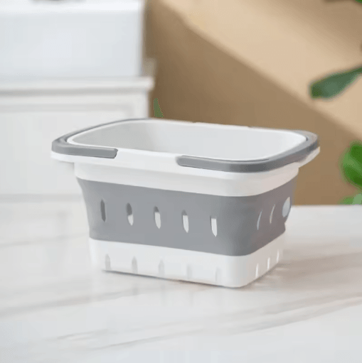 Collapsible Oval Laundry Basket with Handles Space Saving Washing Tub