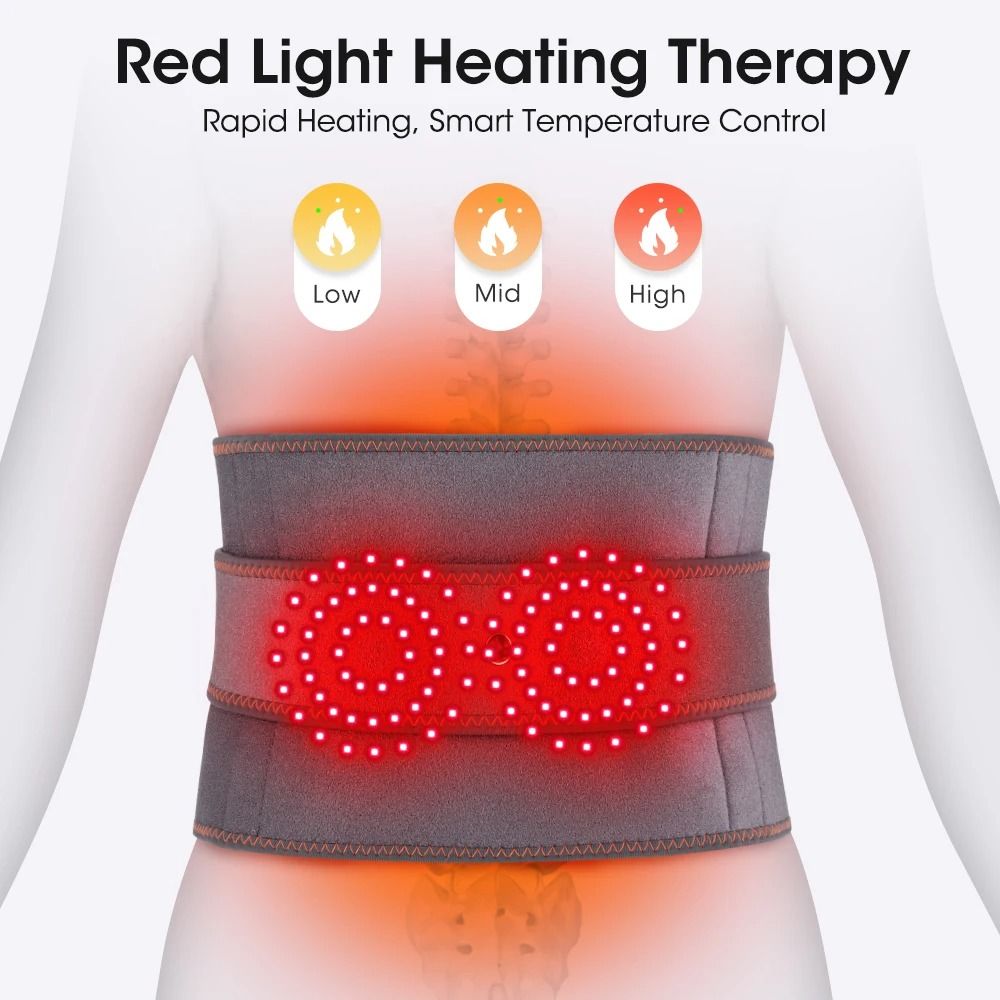 Cordless Heated Waist Belt Massager for Lumbar Decompression and Muscle Relief
