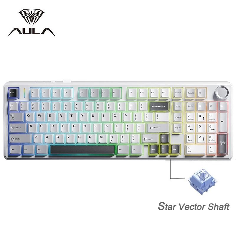 AULA F99PRO Wireless Mechanical Gaming Keyboard with Knob and Hot Swappable Gasket Mount