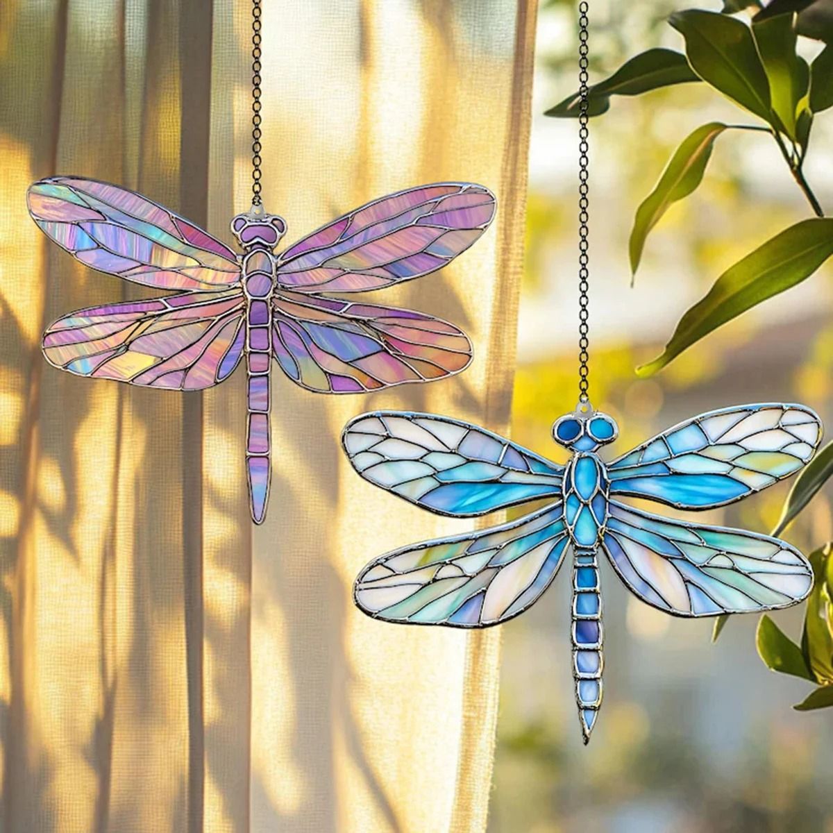 Colorful Dragonfly Suncatcher Acrylic Hanging Window Decor