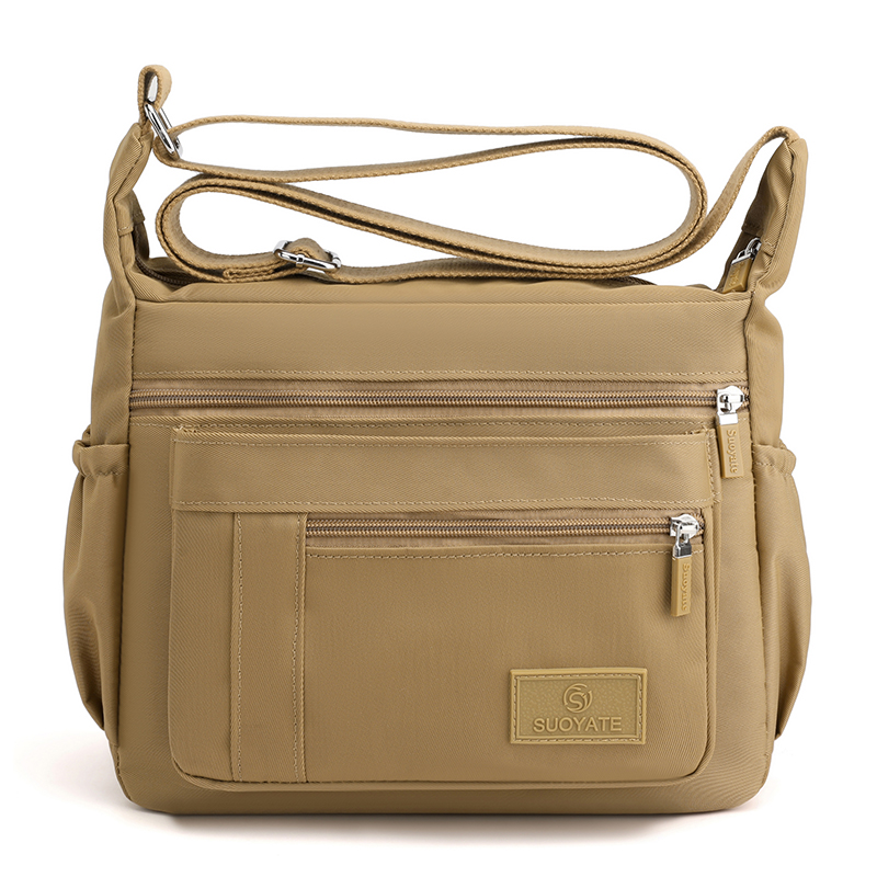 Lightweight Nylon Crossbody Bag with Adjustable Strap and Multi Pocket Design