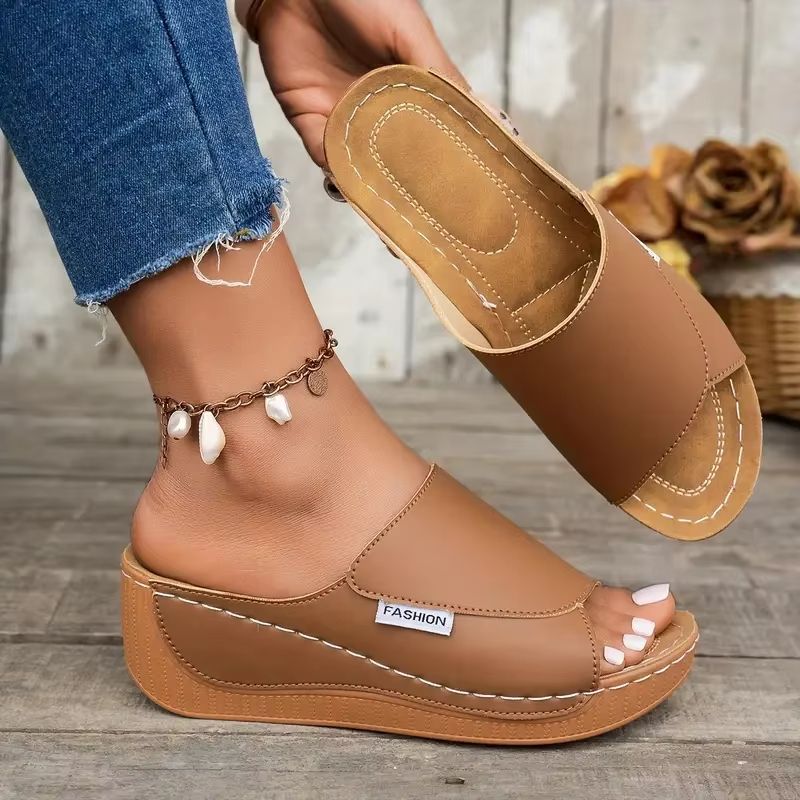 2025 Wedge Slippers for Women – Open Toe Buckle Sandals for Summer Comfort & Style