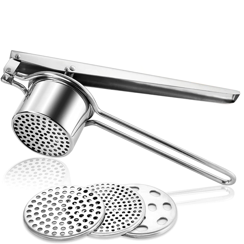 Manual Stainless Steel Potato Ricer with Discs and Fruit Juicer Lemon Squeezer Masher