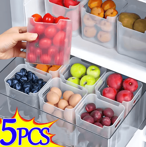 Refrigerator Storage Boxes Food Fresh Organizer Containers (1–5PCS Set)