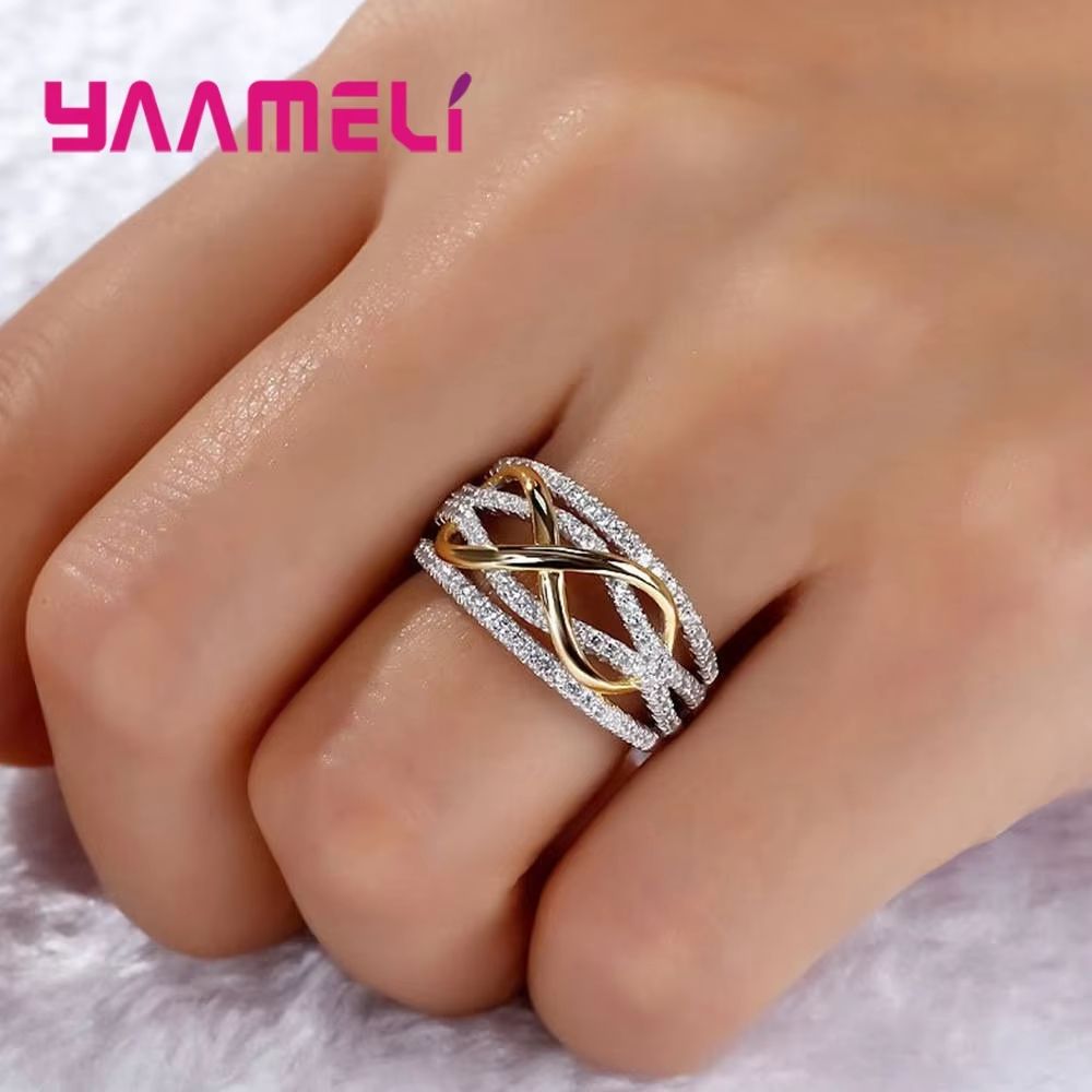 Infinity Bowknot '8' Eternity Ring – Sterling Silver Cubic Zirconia Promise Jewelry