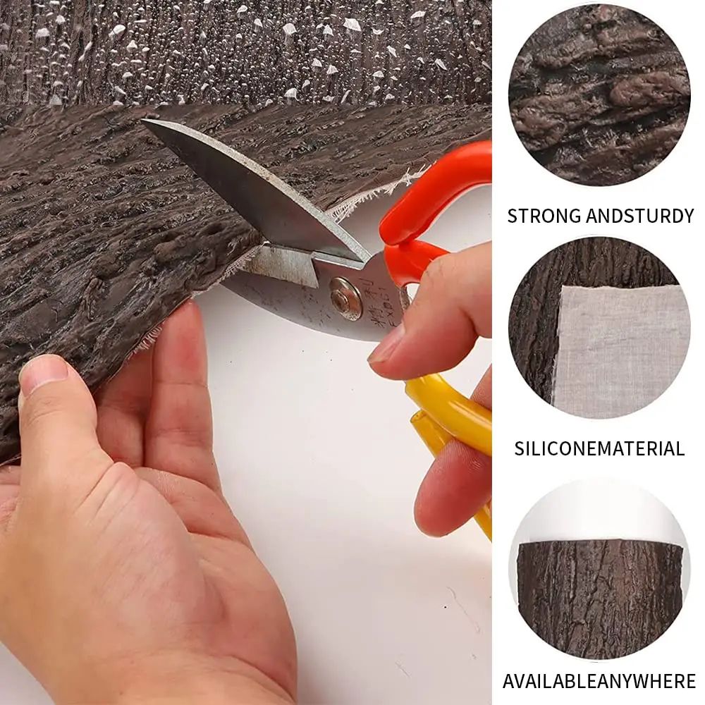 Artificial Tree Bark Column Decor – Realistic Silicone Landscaping Pillar Cover for Garden & Home