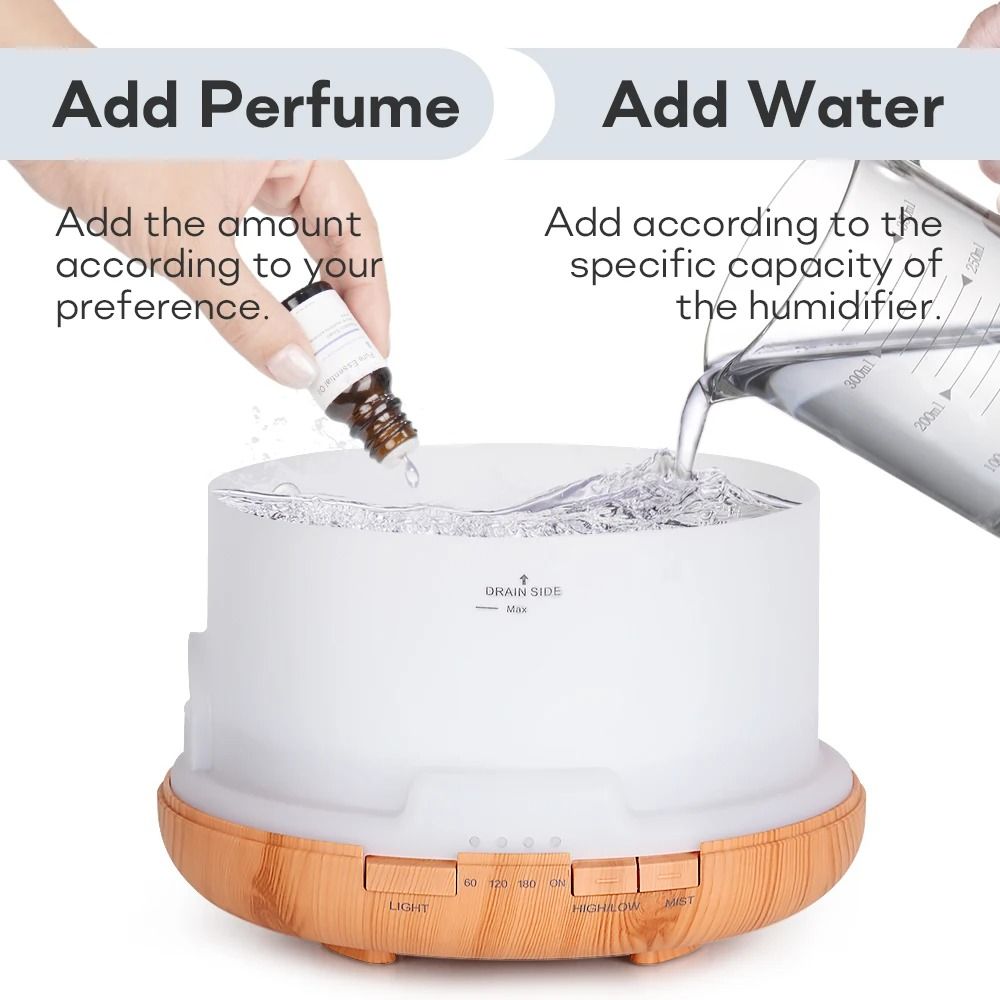 Ultrasonic Aromatherapy Diffuser with Remote Control and LED Light
