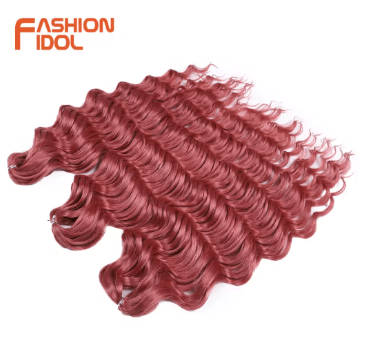 Anna Hair 24 Inch Loose Deep Wave Synthetic Crochet Braiding Hair Ombre Blonde Water Wave