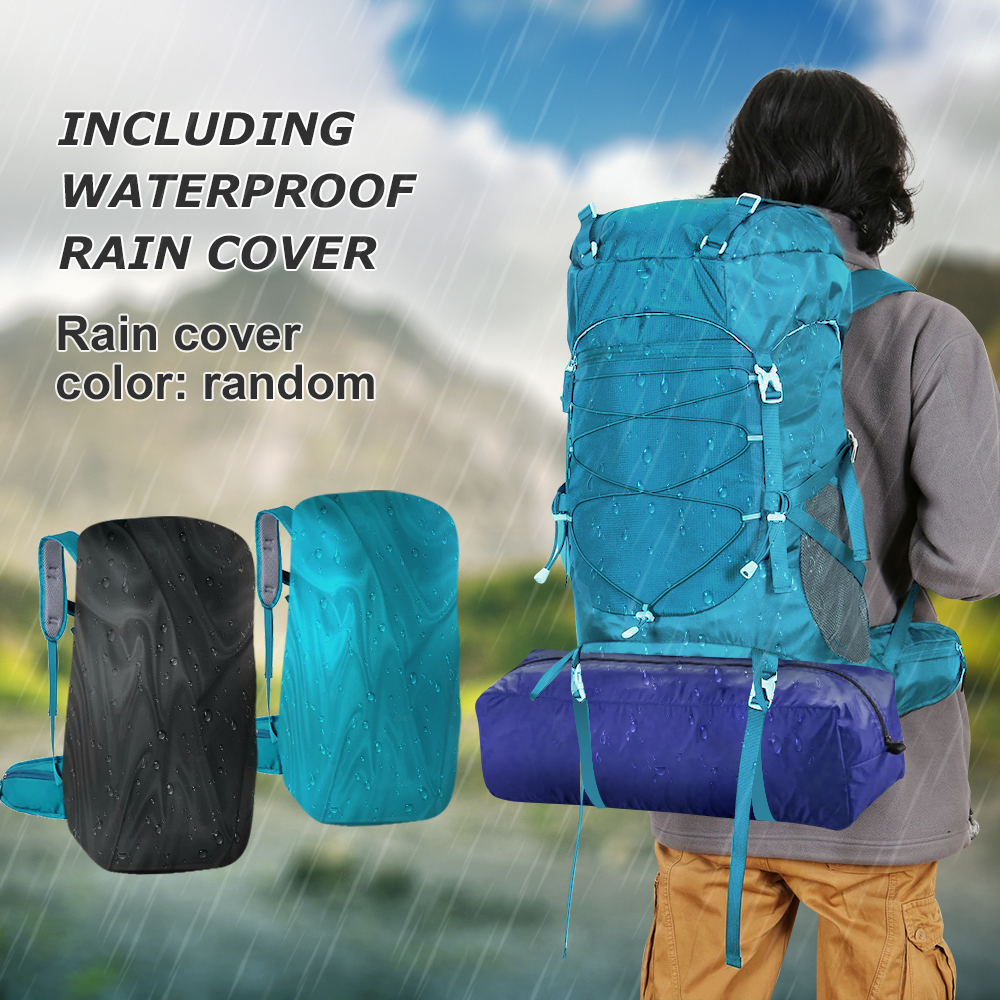 Waterproof Hiking Backpack with Rain Cover Durable Travel Trekking Camping Rucksack