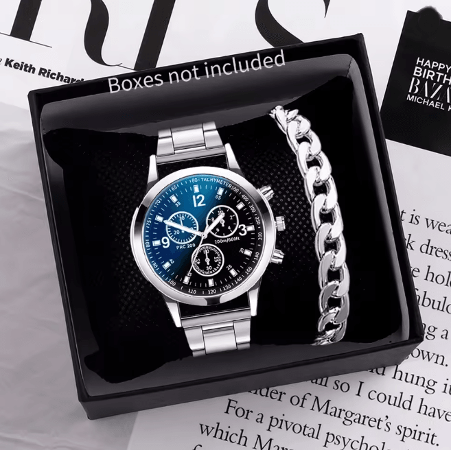 Mens Business Quartz Watch Steel Band Classic Style