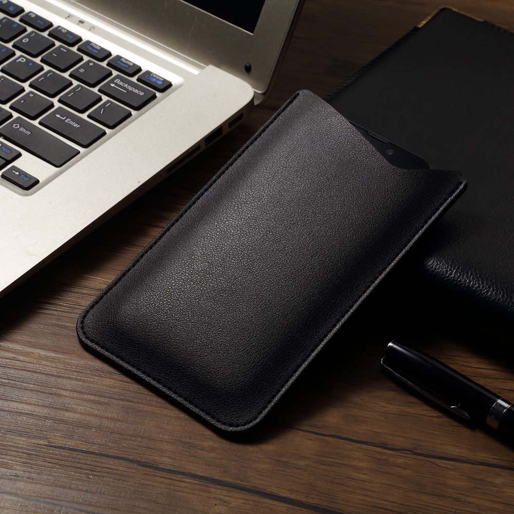 Universal Leather Phone Pouch Crossbody Bag Secure PU Phone Holder