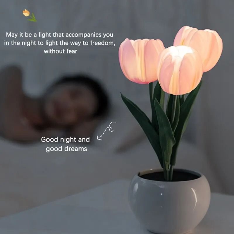 Romantic Simulation Tulip Bouquet LED Table Lamp