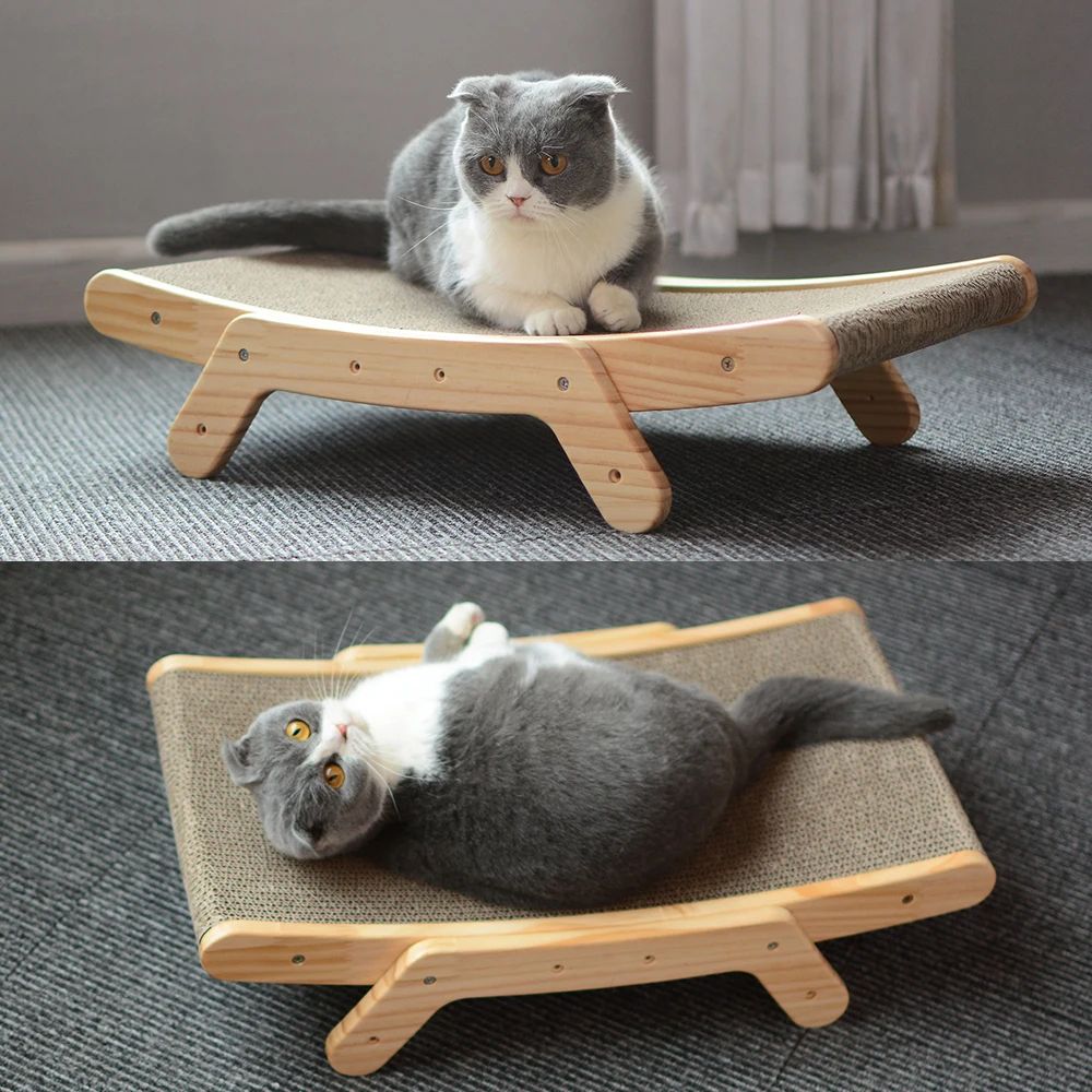 Wooden 3 in 1 Cat Scratcher Bed