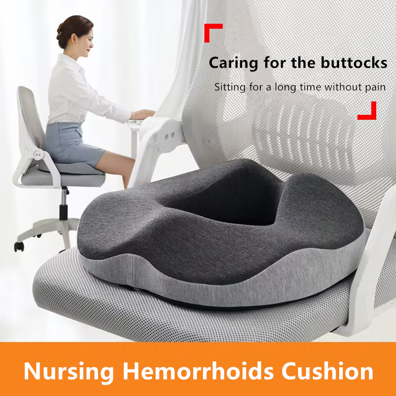 Hemorrhoid Mat Health Care Seat Cushion Donut Shape Memory Foam for Pain Relief, Sciatica, Tailbone, and Bed Sore