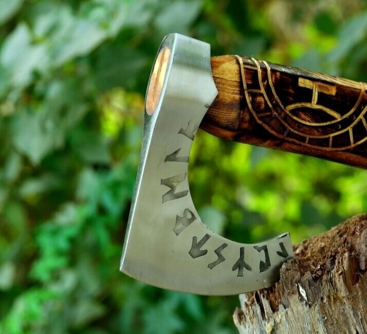 Hand-Forged Carbon Steel Tactical Axe | 18 Inch Heavy-Duty Survival Hatchet with Sharp Edge