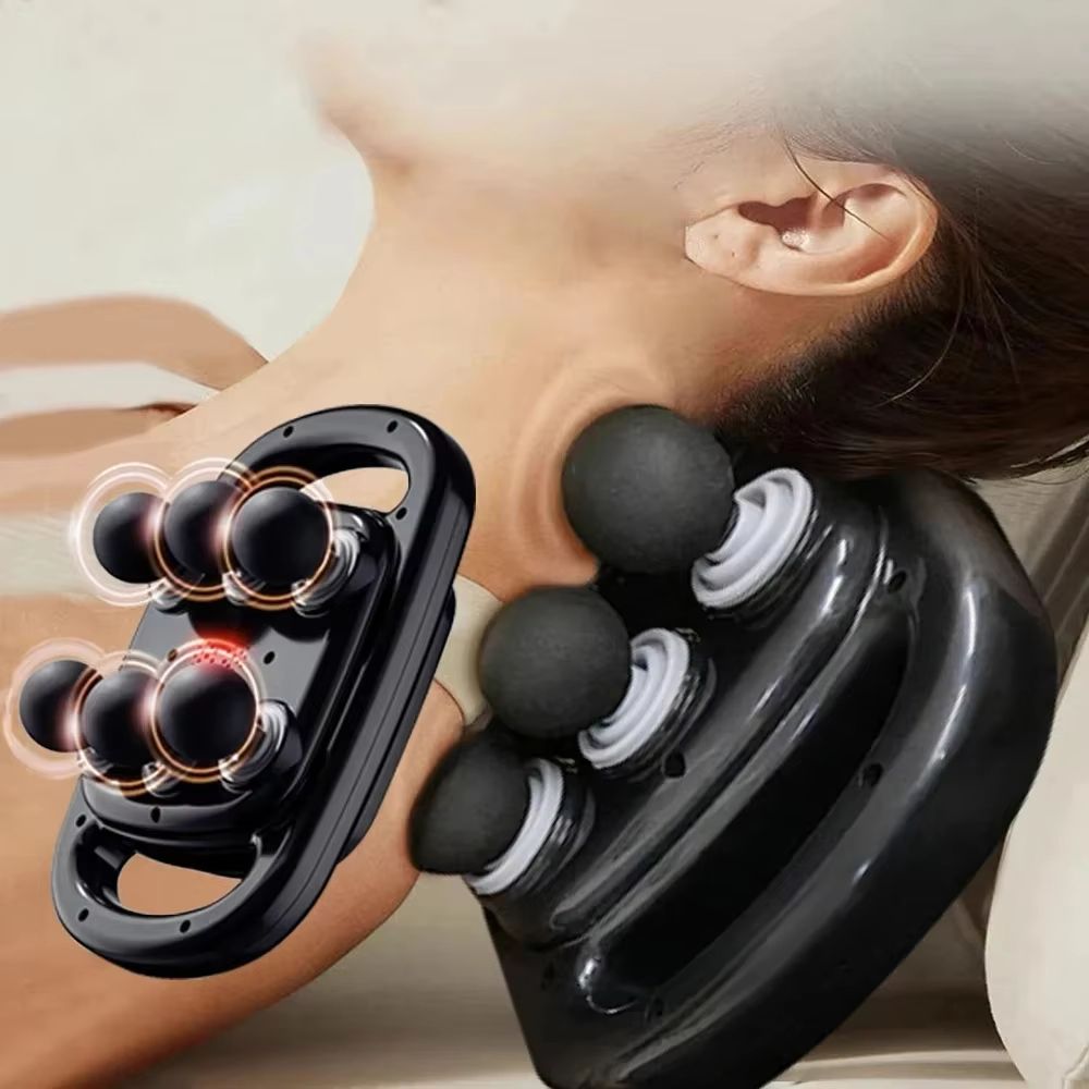 Deep Tissue Percussion Massage Gun 6 Head, Full Body Muscle Relief, Neck Cervical Spine Pain Relief