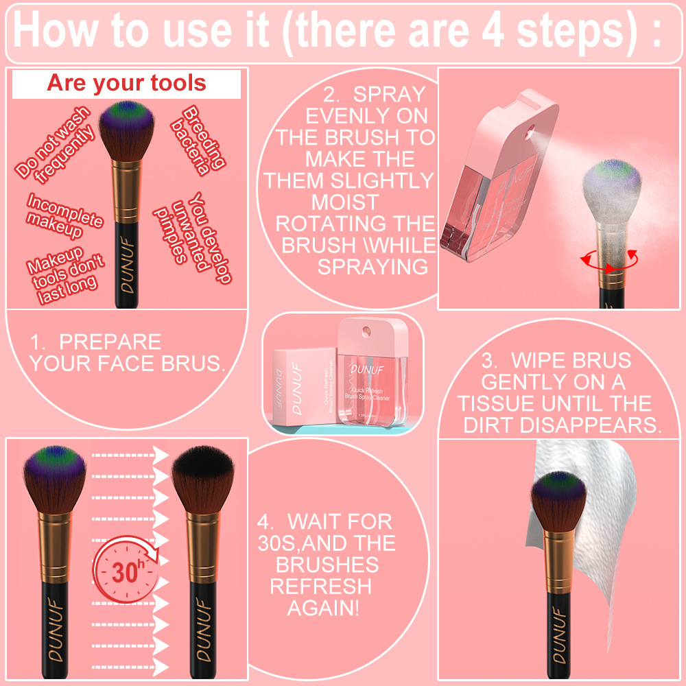 Makeup Tools Deep, Egg Powder Puff, Cleaning Spray Beauty, Makeup Brush Cleaning Spray, Hygienic Quick Clean