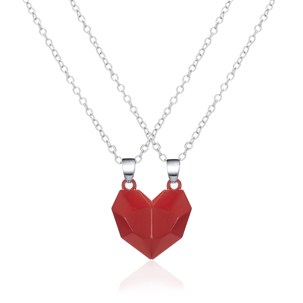 Magnetic Heart Necklace Couple Jewelry, Womens Valentines Day Sweater Chain, Lover Best Friend Wedding Gift