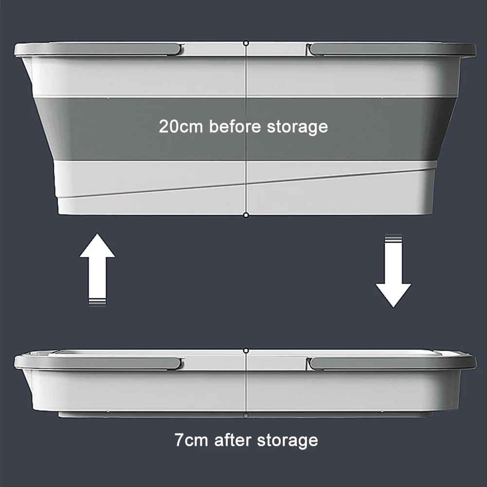 Foldable Mop Bucket Large Rectangular Laundry Barrel, Space-Saving Reusable Household Cleaning Basin