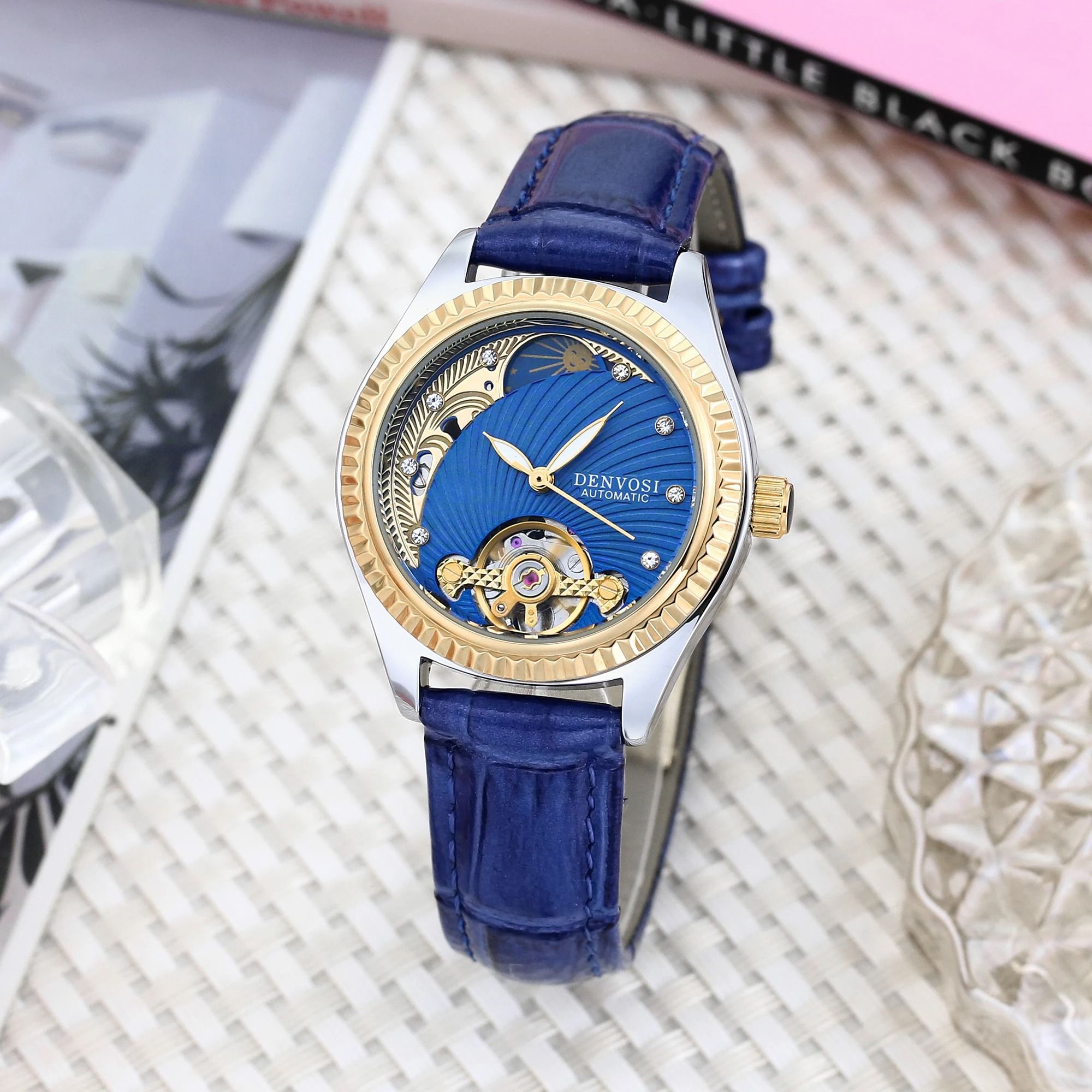 Luxury Double Hollow Flywheel Automatic Mechanical Watch