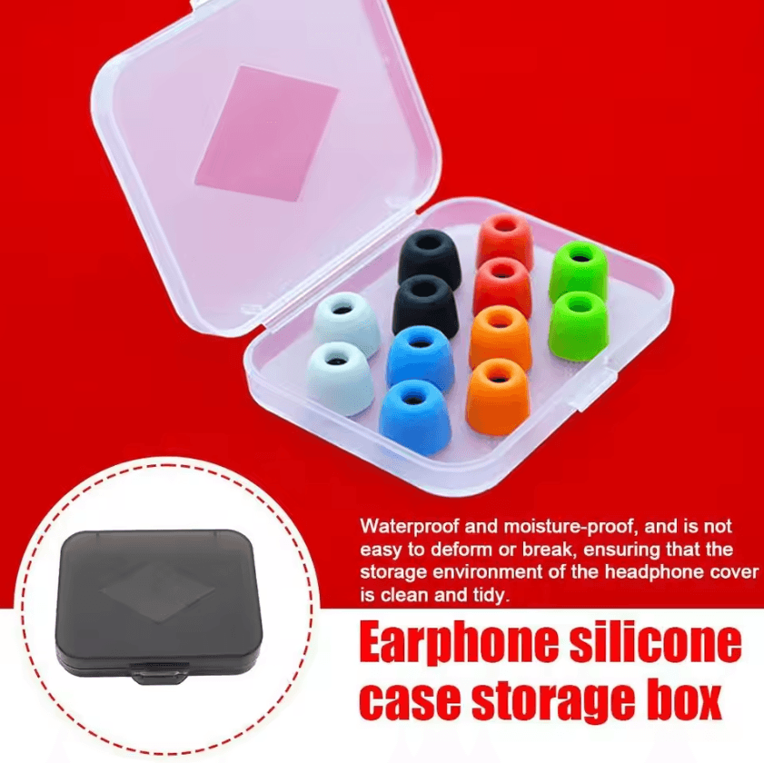 Portable Transparent Silicone Eartip Storage Box – Dustproof Case for Memory Foam Tips