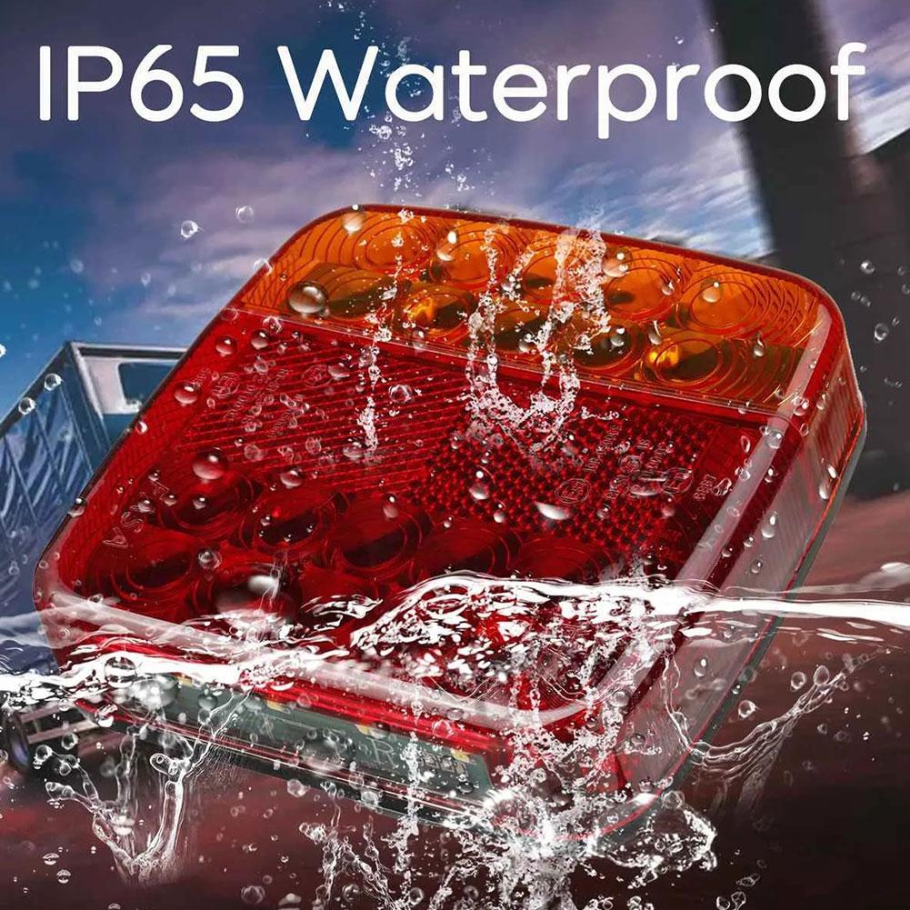 LED Trailer Rear Tail Turn Signal Lamp, Rechargeable Wireless Brake Lights, Reflective Lens Truck Taillights
